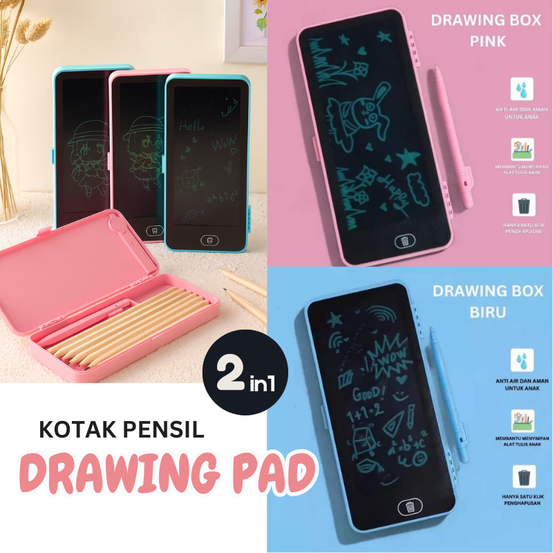 

Kotak Pensil LCD Pen Case Drawing Pad Tempat Pencil Case Kids Gift Hadiah