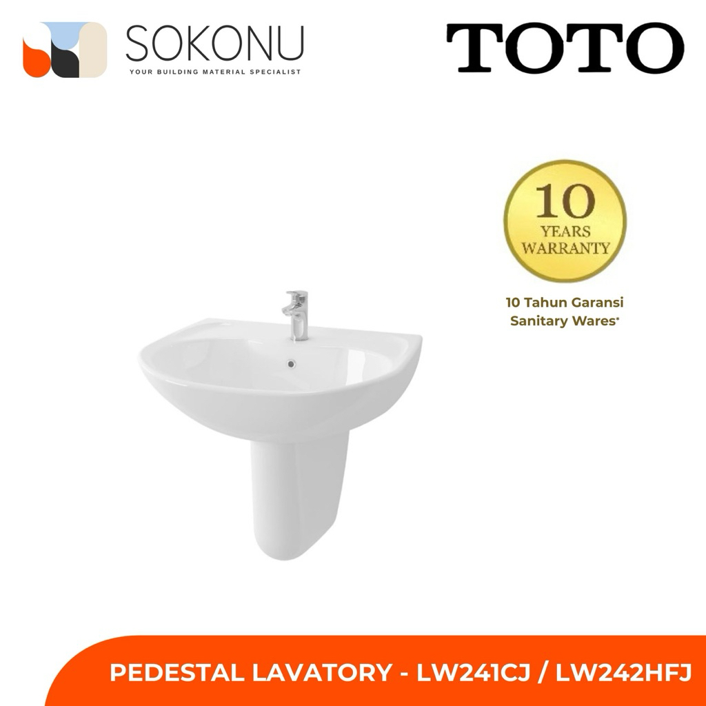 TOTO Pedestal Lavatory - LW 241 CJ / LW 242 HFJ