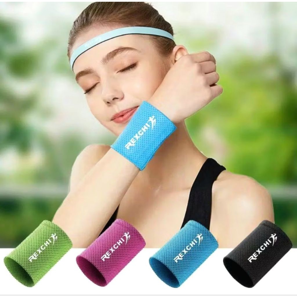 SWEAT WRISTBAND SPORT PENAHAN PERGELANGAN TANGAN SAAT OLAHRAGA ADEM COOL SWEATBAND SWEAT WRIST BAND 