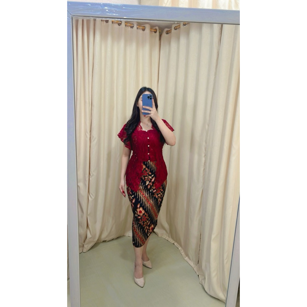 Dres Wanita Pakaian Pesta Cewek Dewasa Korean Style Outfit Natal Dros Batik Ibuibu Selutut Dress Bro