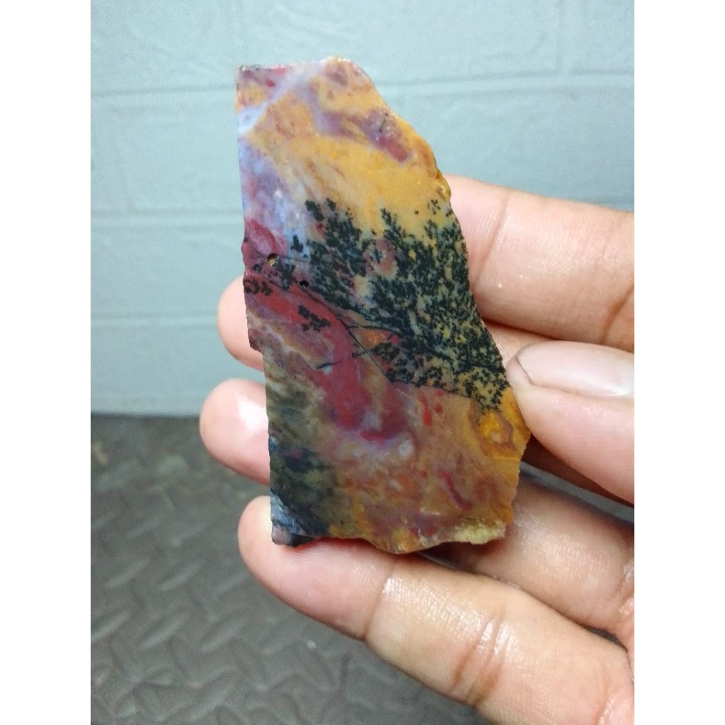 [BISA COD] BAHAN BATU AKIK GARUT NATURAL MOTIF PANCA WARNA