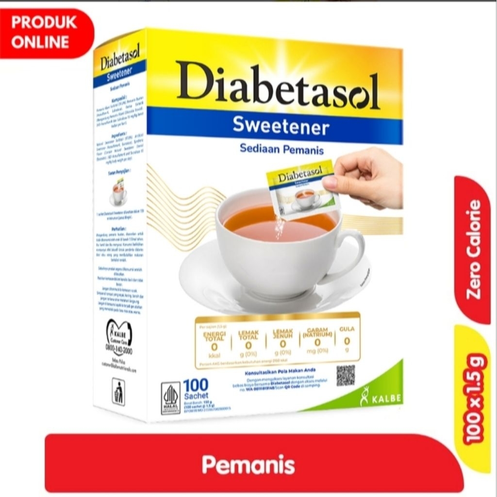 

Diabetasol Sweetener Gula Zero Calorie 100 sachet