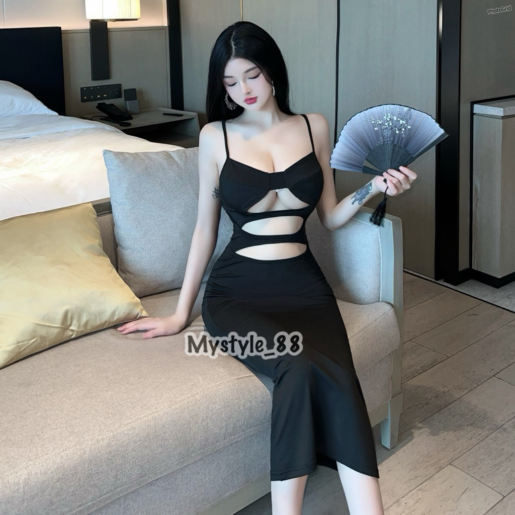 Dress Party Long Dress Hitam Sexy Dugem Kostum Terbaru 5494