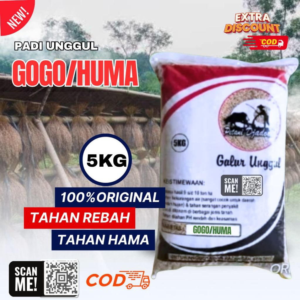 Benih padi unggul Gogo padi Huma kemasan 5kg