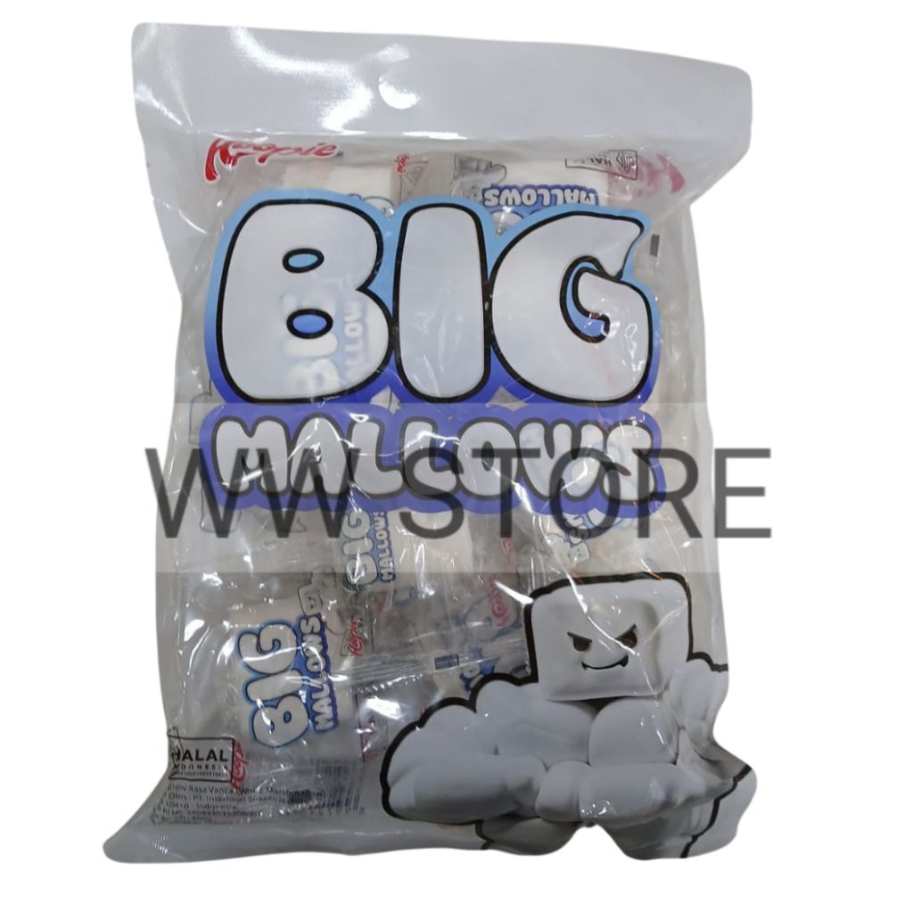 

Permen marshmallow warna putih rasa vanila halal MUI Hoopie White BIG MALLOWS Marshmallows 300g