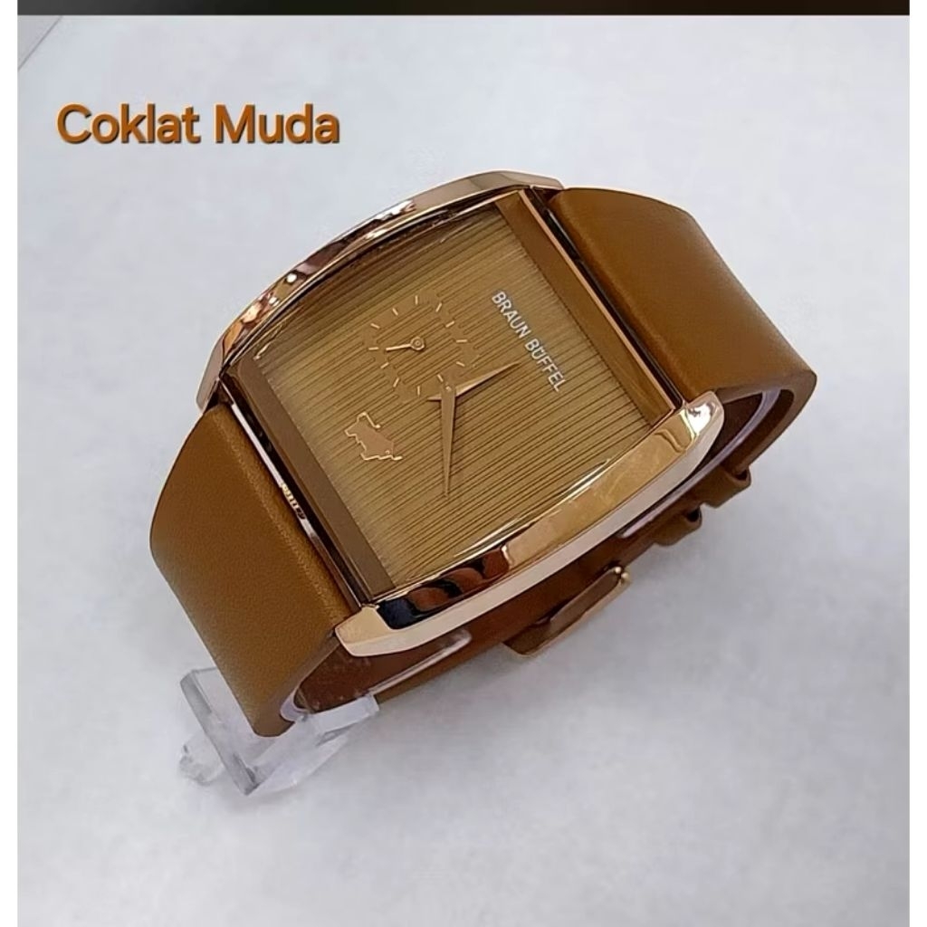 JAM TANGAN BRAUN BUFFEL PRIA PREMIUM MEWAH DAN ELEGAN