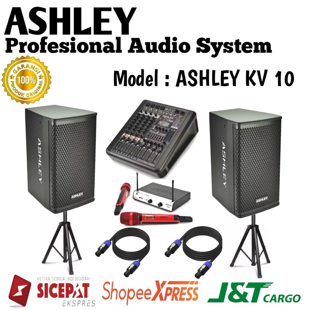 Paket Sound System Speaker Pasif Ashley Kv10 Original Speaker Pasif Ashley 10inch
