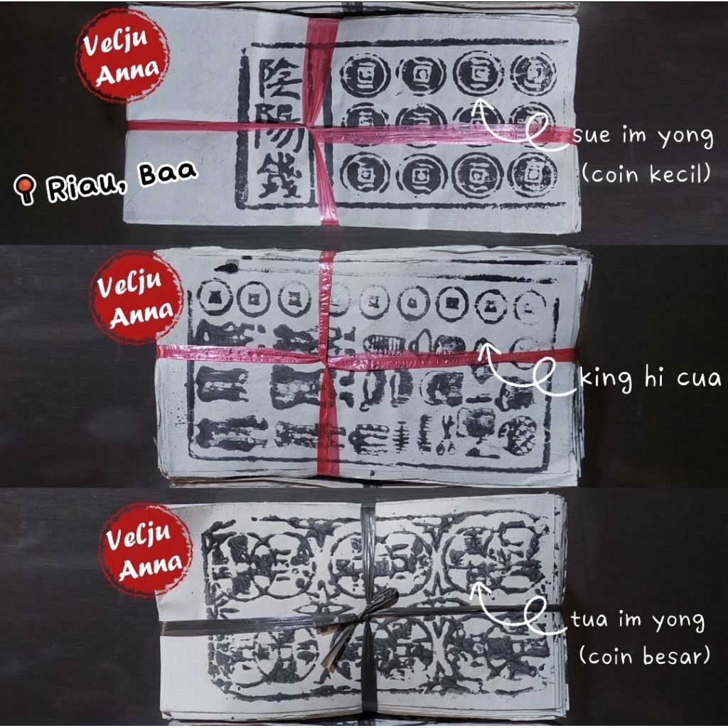 Tua Sue Im Yim Yong Ci Yin Yang Qian King Hi Cua Koin Coin Besar Kecil Kertas Sembahyang Leluhur Qin