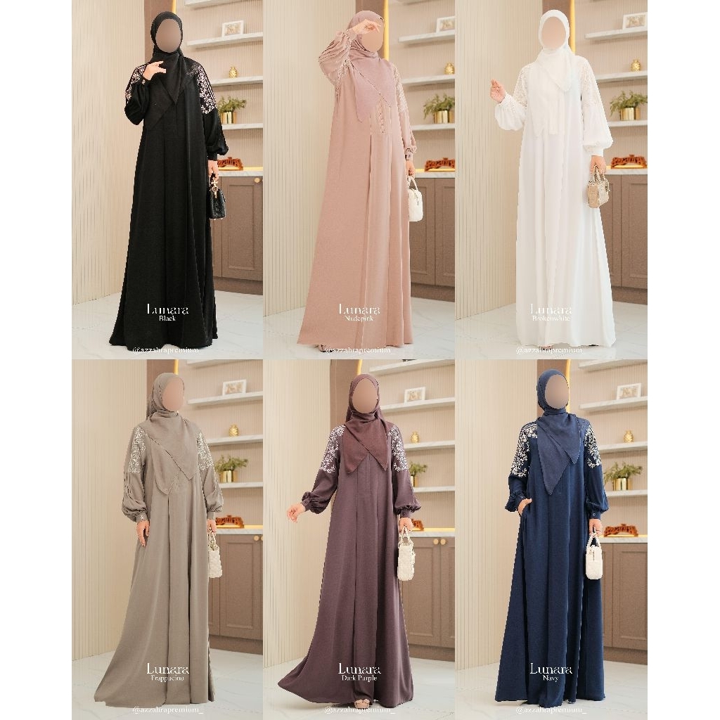 Lunara Dress (Dress Saja) by Azzahra Premium Syari