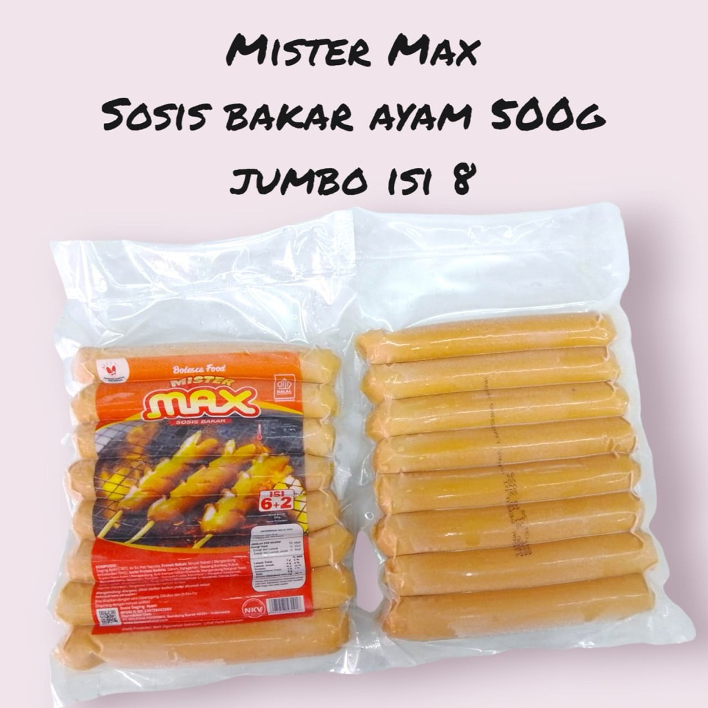 

Mister max sosis bakar 500gr isi 8