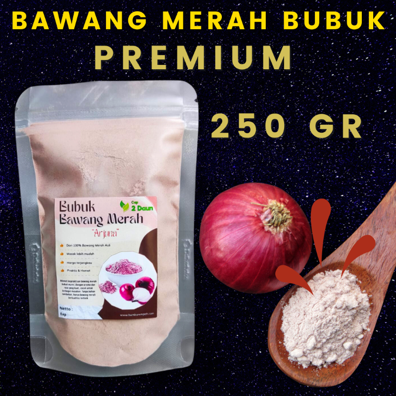 

Sorjospice - Bubuk Bawang Merah Cap Dua Daun, Kemasan250 g- bawang merah bubuk bumbu rempah nusantara