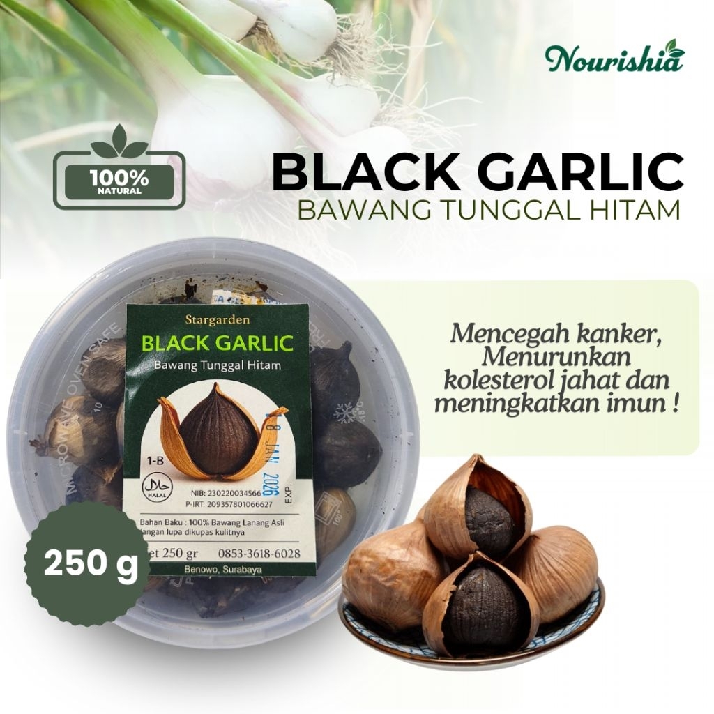 

Black Garlic 250gr bawang hitam dari bawang tunggal hitam
