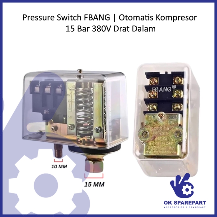 Pressure Switch FBANG Female 15 Bar 380V | Otomatis Kompresor Angin | Kompresor Udara Industri