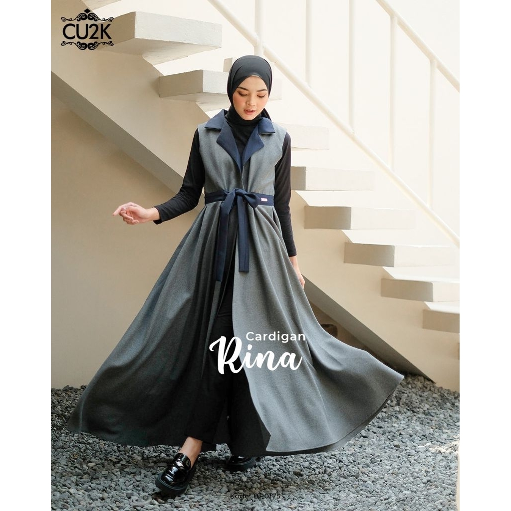 CARDY RINA BY CU2K | CARDI RINA CU2K | OUTER CU2K | KARDIGAN WANITA | FASHION MUSLIMAH | GAUN PESTA