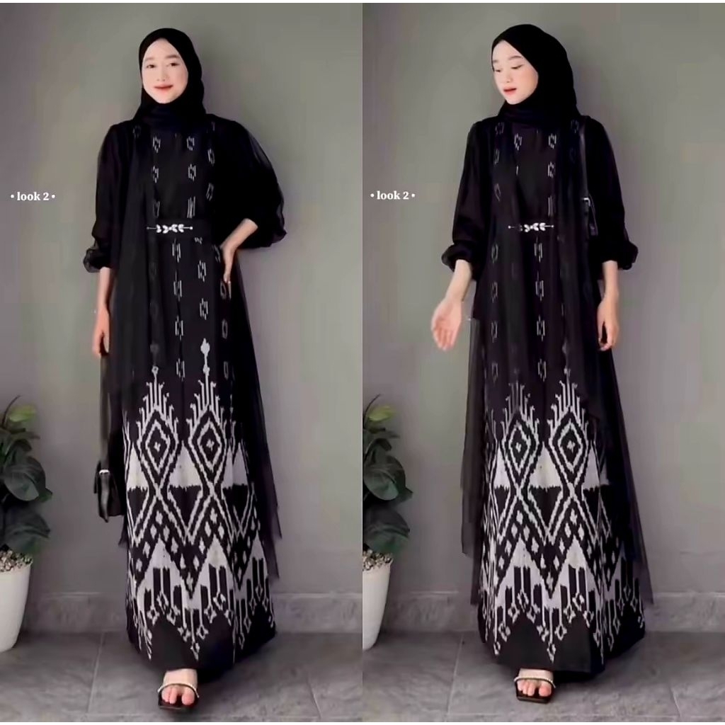GAMIS MARIPOSA HITAM TENUN-BAJU KONDANGAN SET COUPLE-BAJU PASANGAN COUPLE KELUARGA