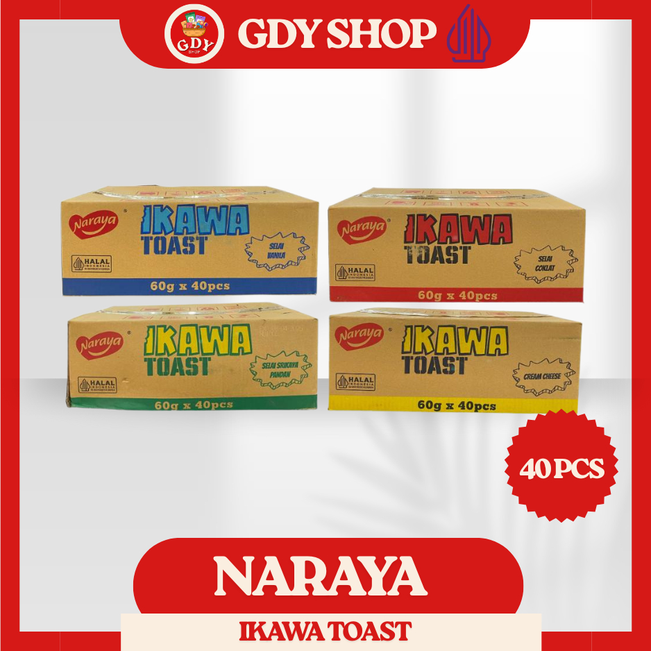 

Naraya Ikawa Toast 60g x 40pcs (1dus 40pcs) / Ikawa Toast