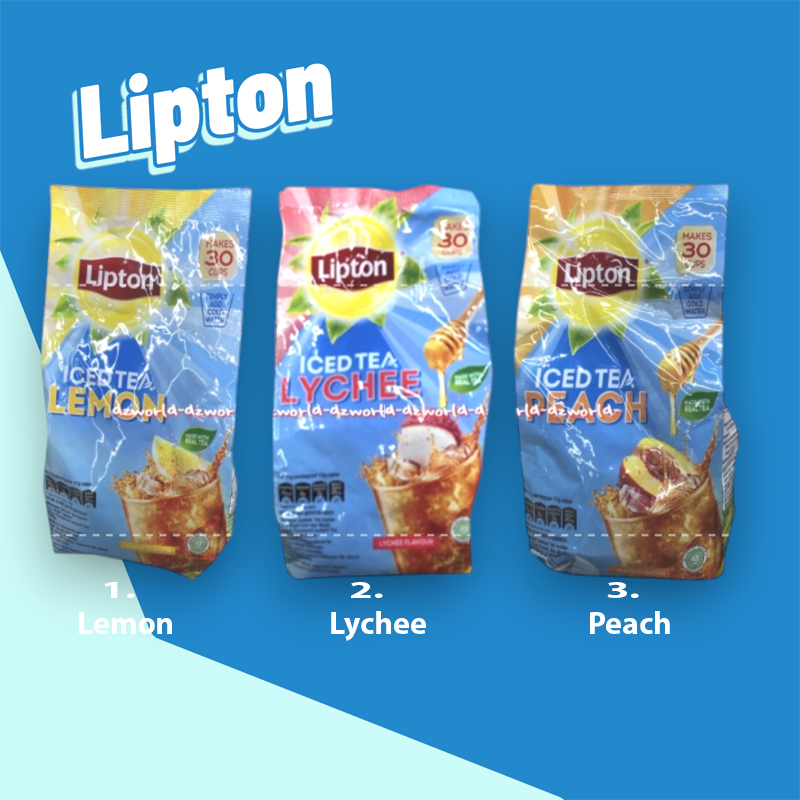 

Lipton Iced Tea Lychee Powder 30cups lemon Leci Pech Peach Teh Bubuk Liptontea Teh Lipton Serbuk