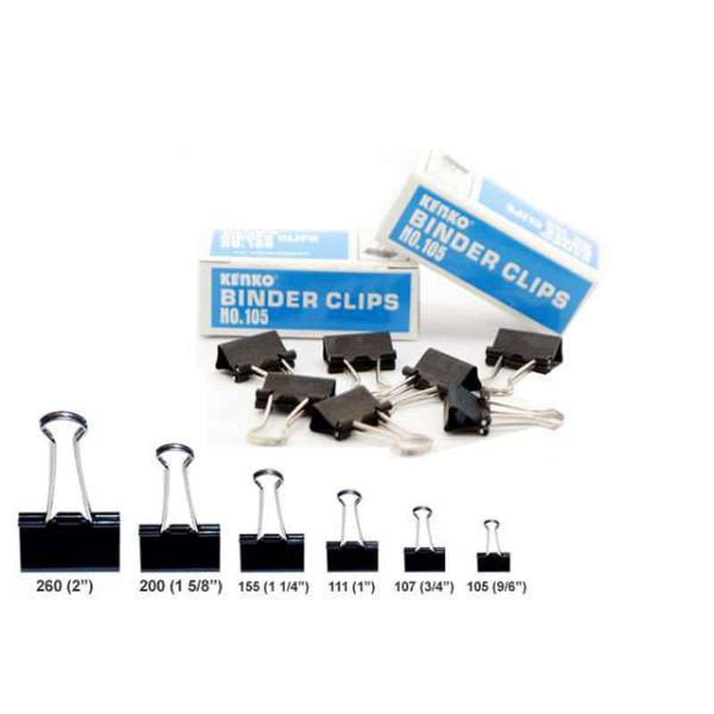 

(1LUSIN)KENKO Binder Clip / Klip Kertas / Penjepit Dokumen (105 / 107 / 111 / 155 )