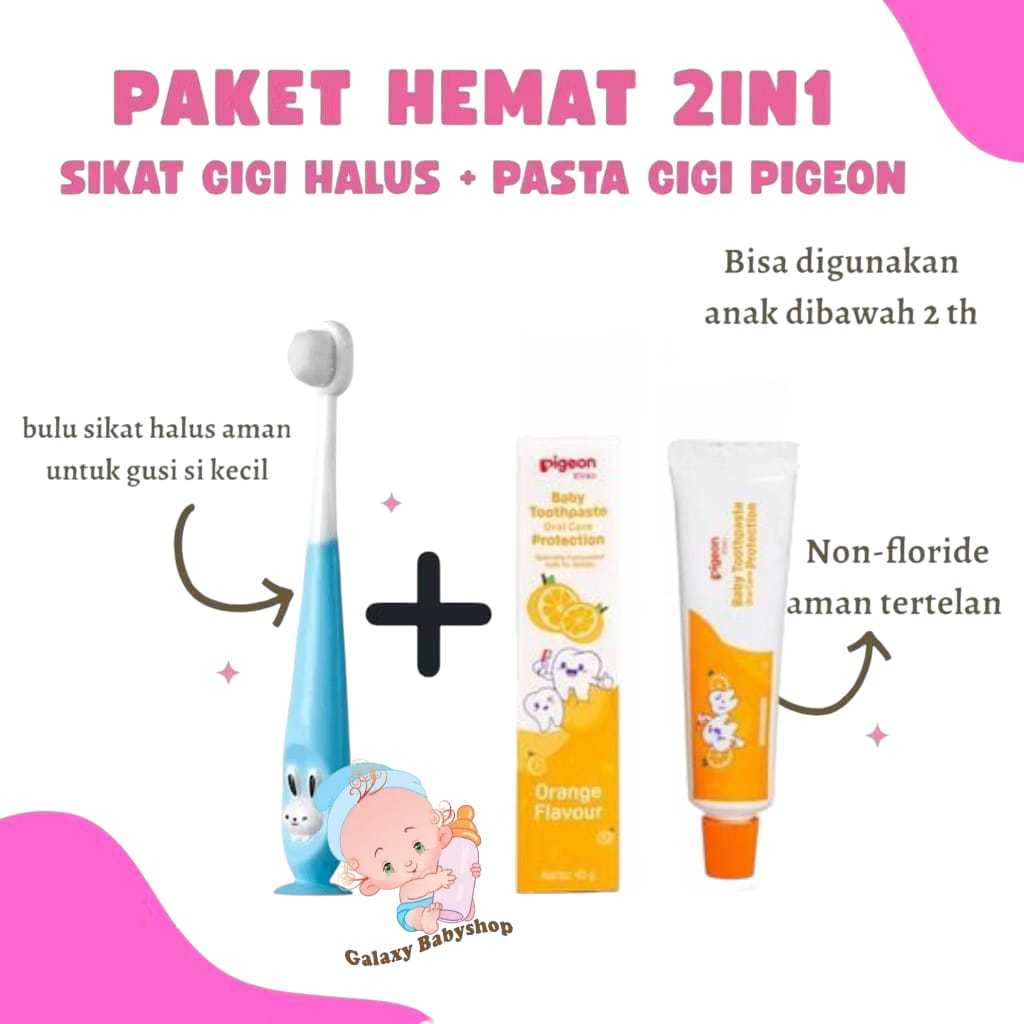 GB Paket Hemat Pasta Gigi Pigeon Dan Sikat Gigi Bulu Halus