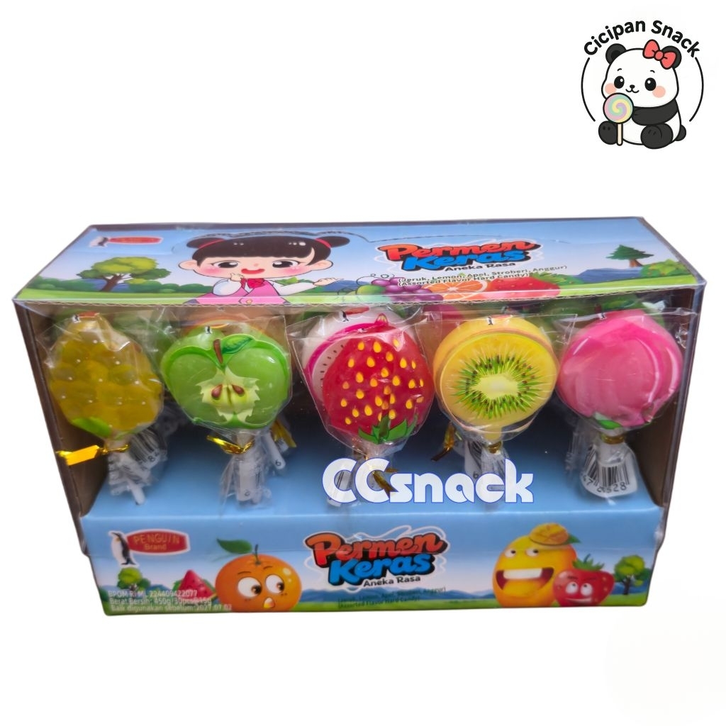 

PENGUIN ANEKA BUAH LOLIPOP BOX ISI 30