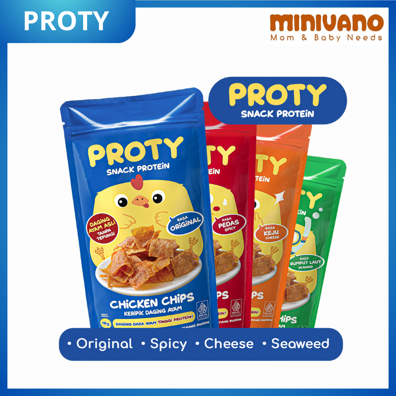 

[JOGJA] PROTY Chicken Chips - Keripik Daging Ayam Krispi - Snack Cemilan Protein Sehat 18 gr - Tanpa MSG