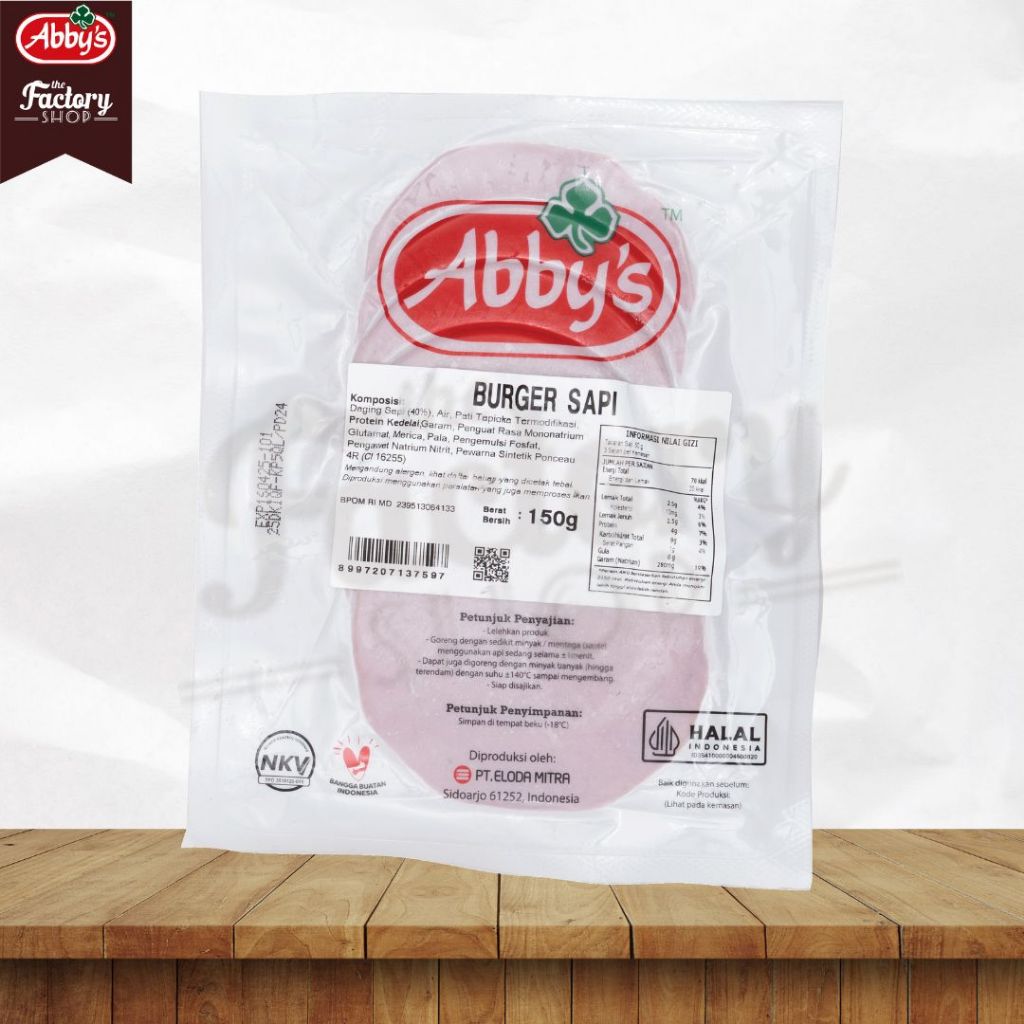 

Abby's Beef Burger Sapi 150gr 10bj