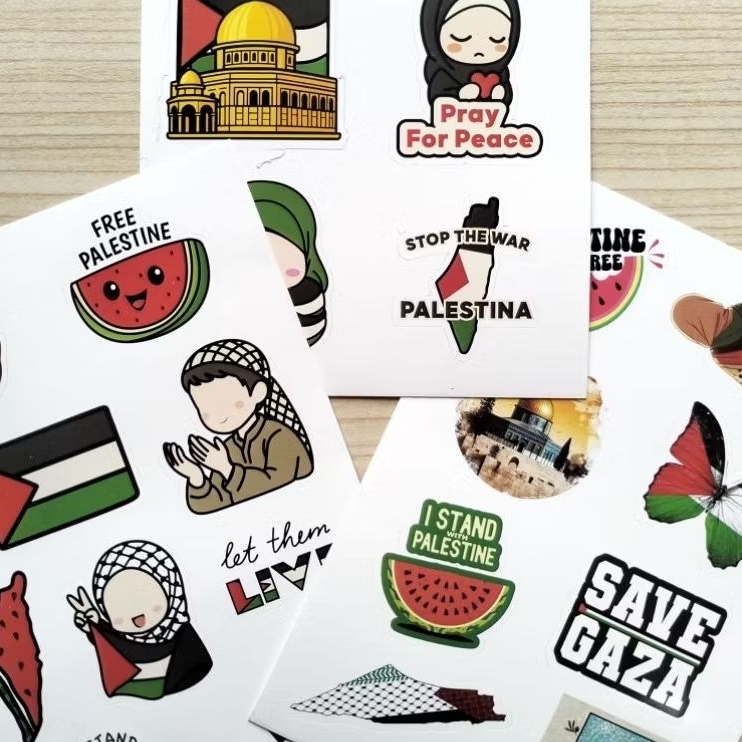 

( 1 lembar ) Sticker tema palestine bahan vinyl waterproof