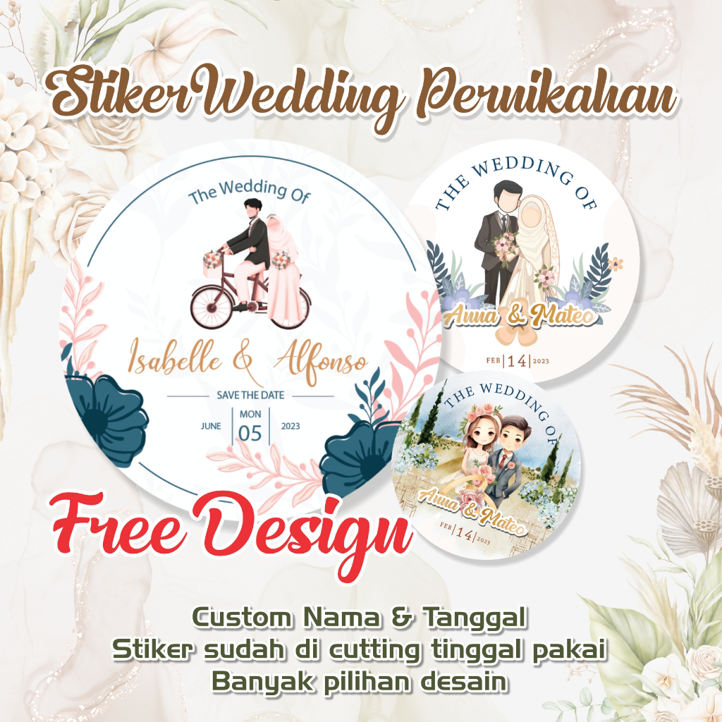 

Setiker Wedding Untuk Pernikahan, Label Pernihakan, Stiker Untuk Souvenir Wedding