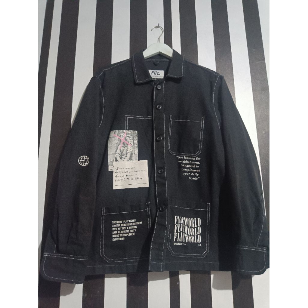 WAY OUT OVERSHIRT JACKET BLACK - FLICWORLD
