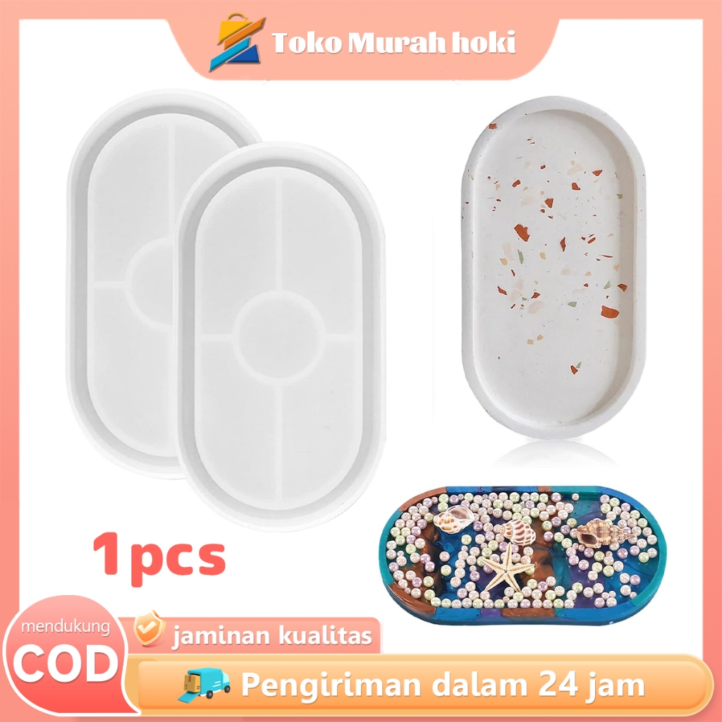 Cetakan Resin Silikon Mold Resin Coaster Oval Cetakan Resin Tatakan Cetakan Silikon DIY