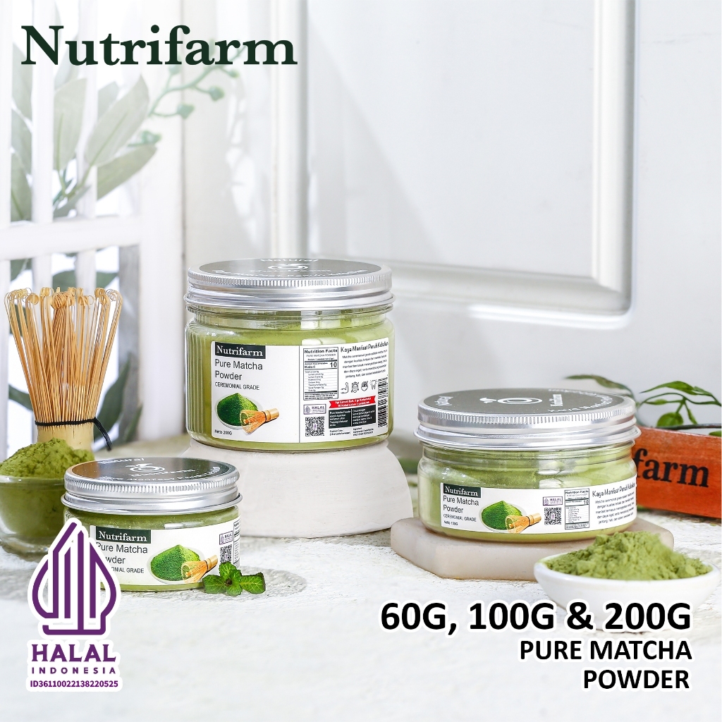 

Nutrifarm Pure Matcha Powder Ceremonial Grade / Bubuk Matcha Murni 100 % / Original Japan