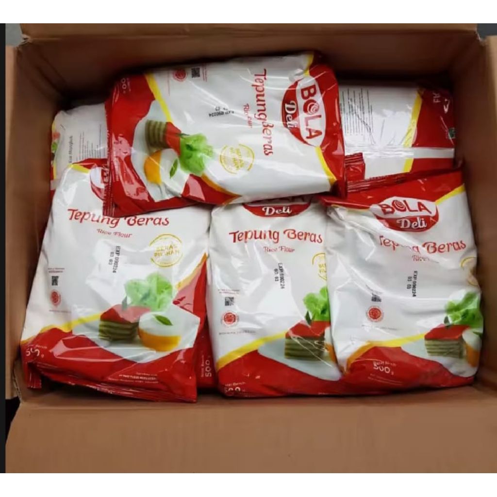 

Tepung Beras, Tepung Kanji/Tapioka, Tepung Ketan BOLA DELI 500 gr