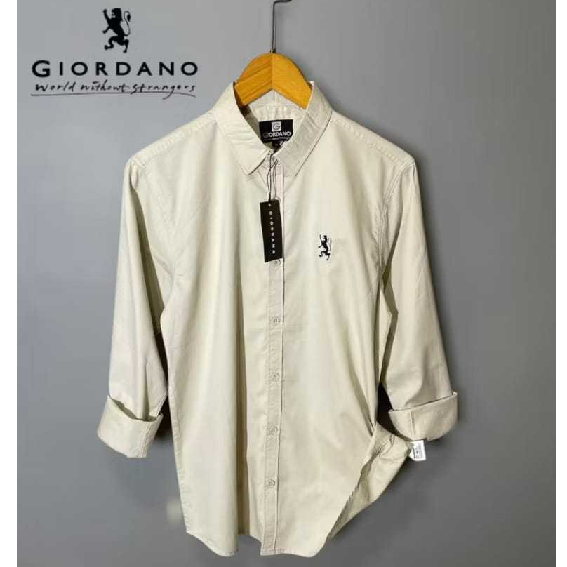 Kemeja Giordano Lengan Panjang Katun Pria Wanita Formal & Casual