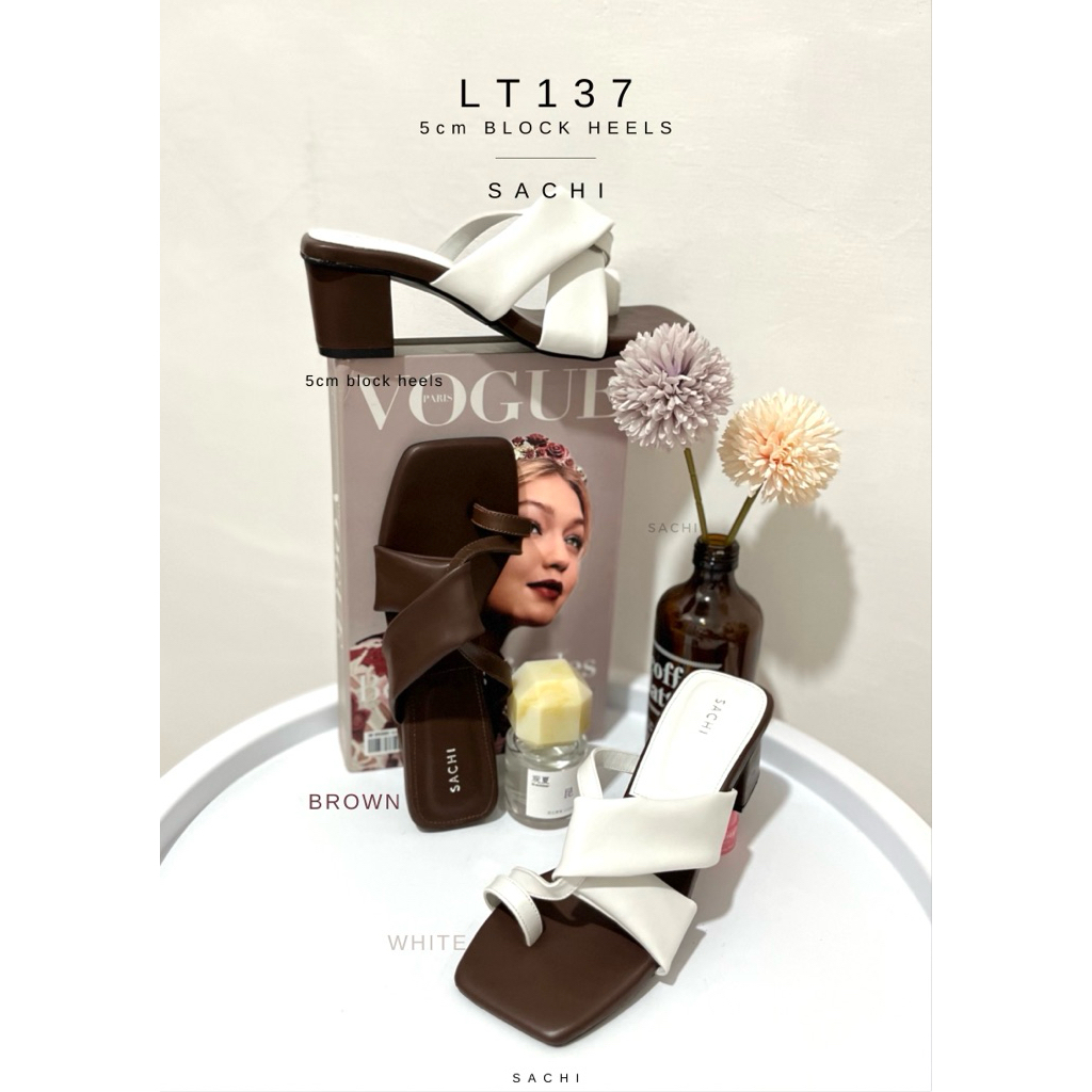 Sandal Heels Petak Tahu 5 cm Sandal Kerja Harian Korean Heels