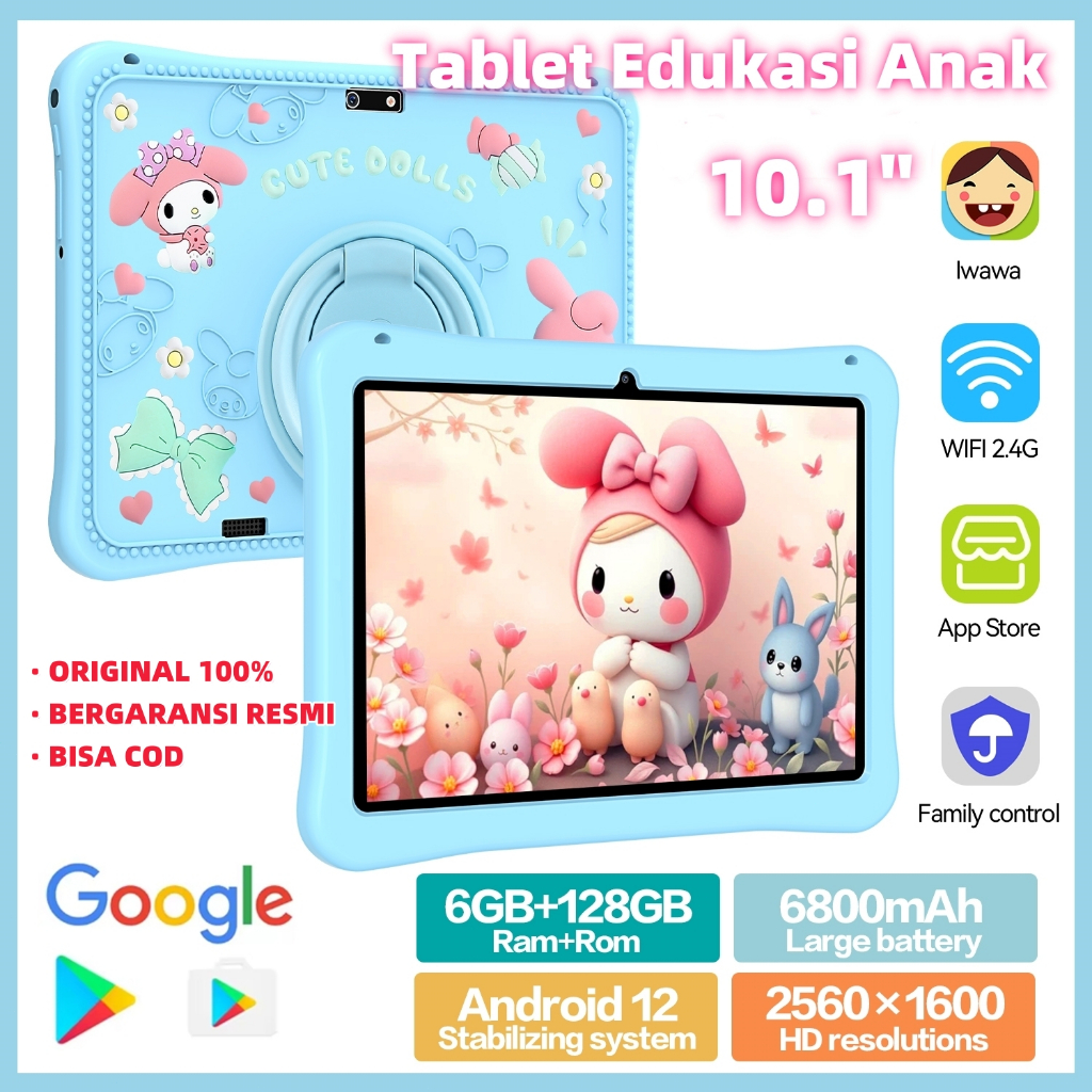 Hancdon Tablet Anak Android F06 Pro 6GB+128GB 10.1inch ORIGINAL 100% Wifi 5G Dual SIM - Case Kartun