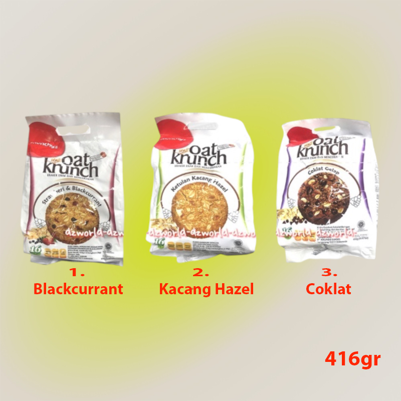 

Munchy's 416gr Oat Krunch Kraker Snack Ketulan Kacang Hazel Strawberry Blackcurrant Coklat Gelap Munich Snack Cemilan Sehat Munch's Munchys