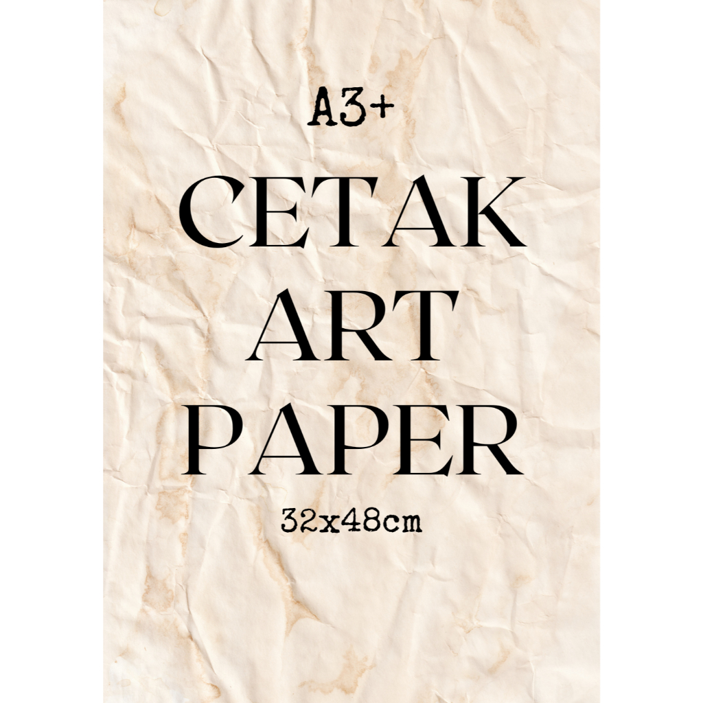 

cetak art paper a3+ 120/150 gsm high resolusion