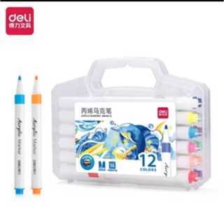 

Deli Spidol Akrilik 12 Warna / Acrylic Marker 12 Colors HM108