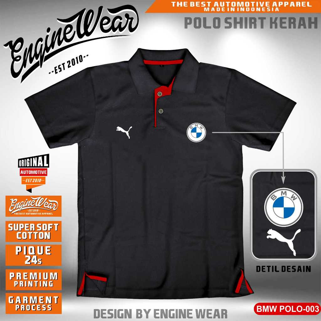 polo shirt bmw alpina kaos polo bmw tshirt baju mobil bimmer M3 E30 E36 E34 E46 E90 seri 7  otomotif