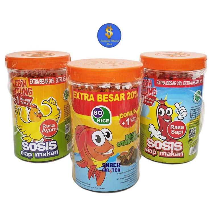 

Sosis Siap Makan So Nice 1 Toples isi 25 Pcs