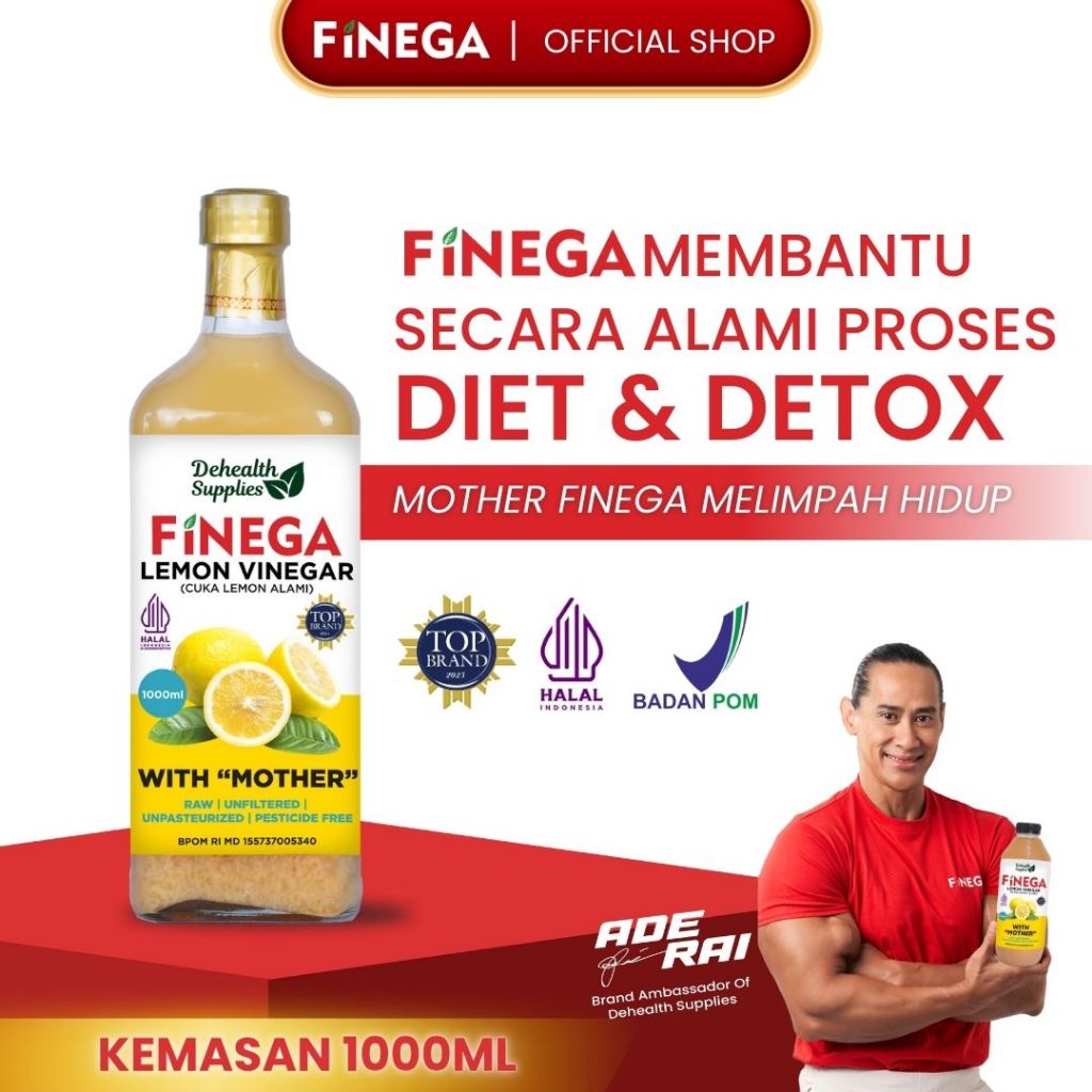 

Dehealth Supplies FINEGA CUKA LEMON 1L Kemasan Kaca