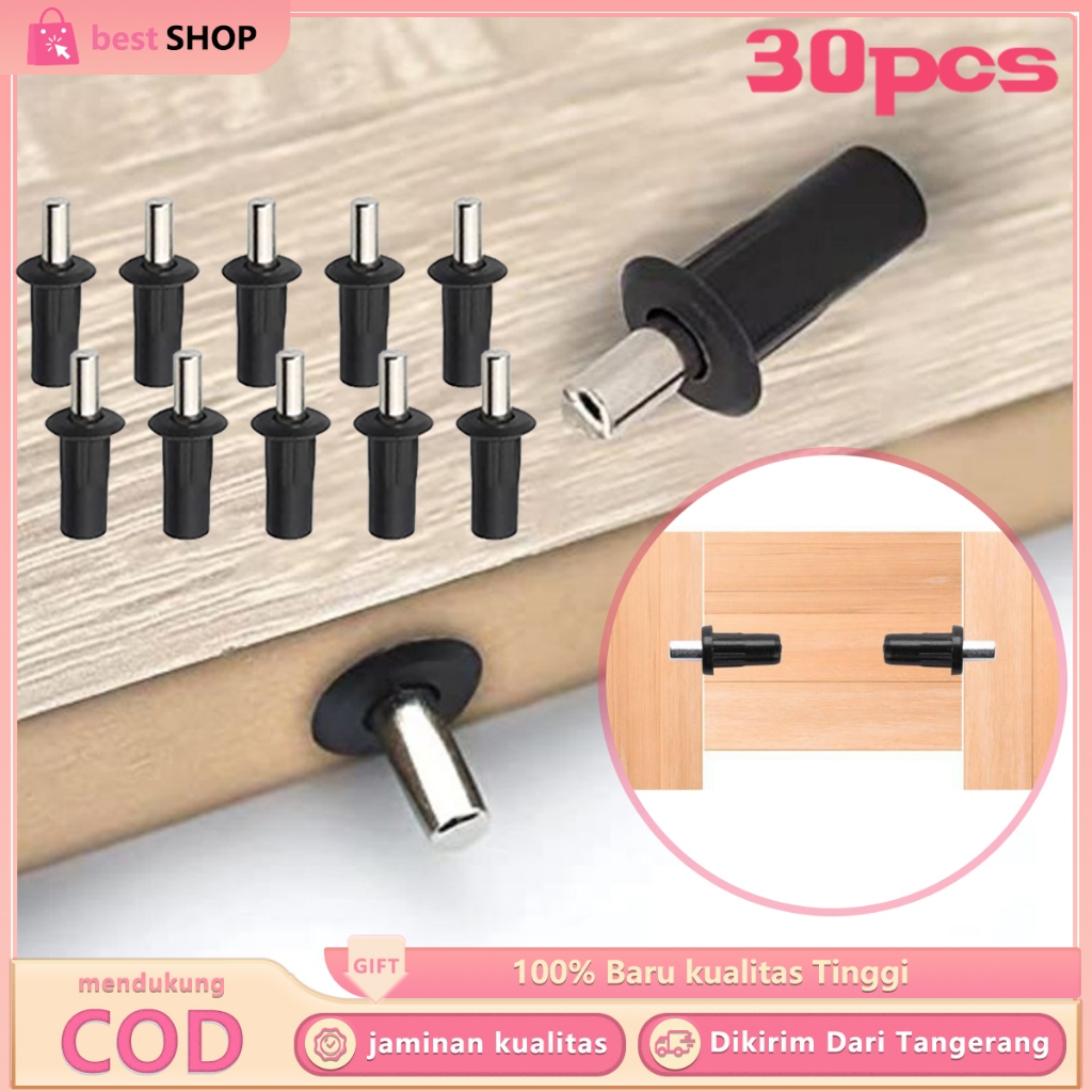 30Pcs Door Pin Engsel Ambalan Duplo Metal Untuk Pintu Lemari Dan Rak Sepatu 7.5mm