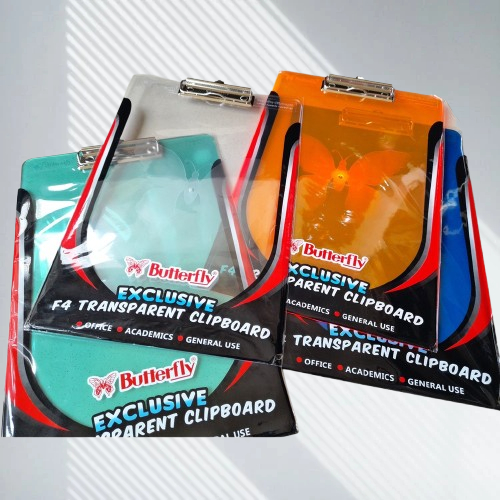 

BUTTERFLY Clipboard F4 | Papan Jalan | Papan Ujian Colours Transparan