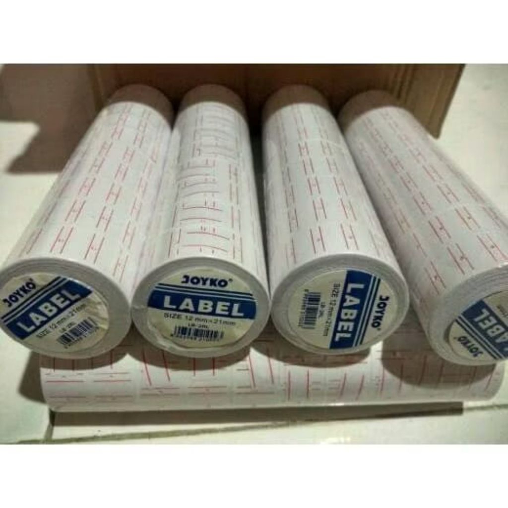 

(1 SLOP ISI 10 ROLL) Kertas Label Harga / Price Label JOYKO 1 Line / 12mm x 21mm / LB-2RL