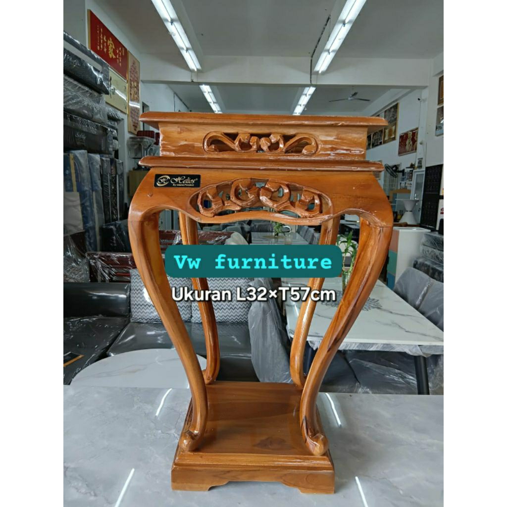 Meja Vas Bunga Jepara - Meja Hias Ukir - Meja Sudut