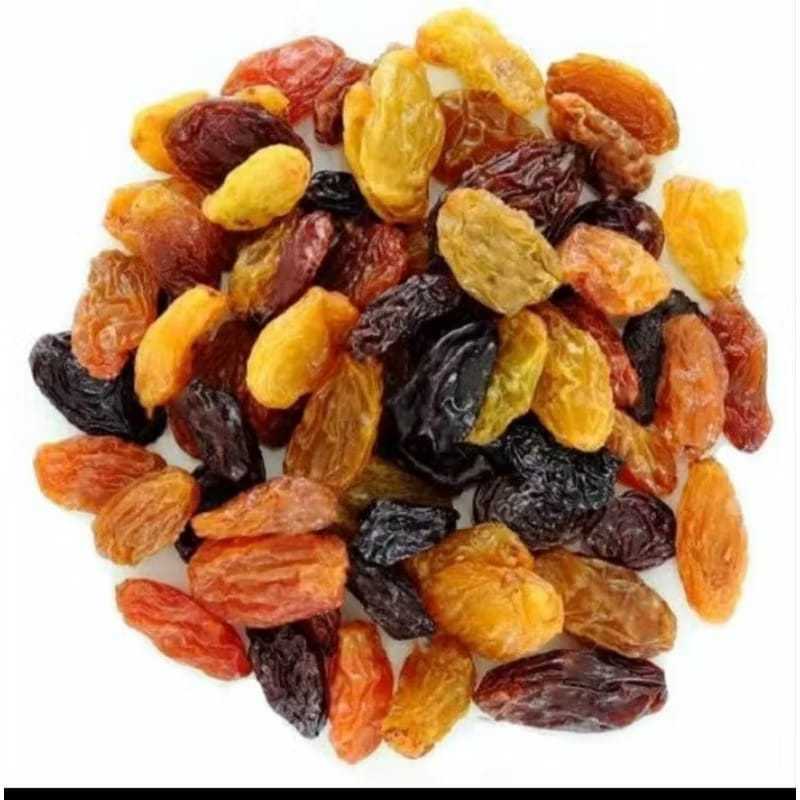 

Raisin 3 Warna Original / Kismis 3 warna/Tricolour Raisins Unsweetened / Kismis Emas, hijau dan Hitam / Kismis 3 warna/camilan food Snacks
