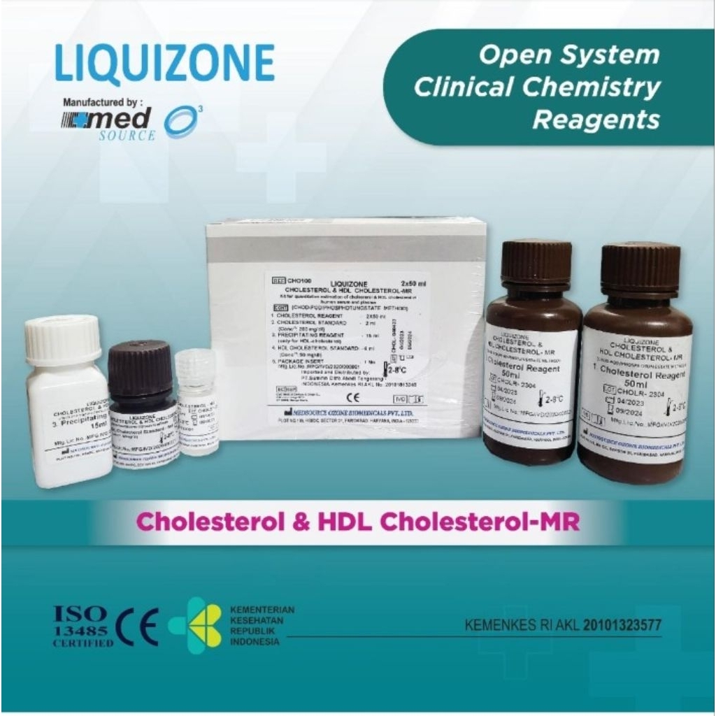 Reagen HDL Cholesterol dan Cholesterol Total Precipitant Liquizone Reagen Kimia Chemistry Analyzer