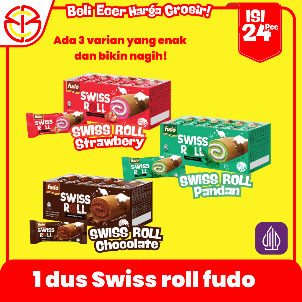 

[Whispers] Layer Cake, Swiss Roll, Halal, 24pcs, Coklat, Pandan, Strawberry, Lembut, Creamy, Viral,