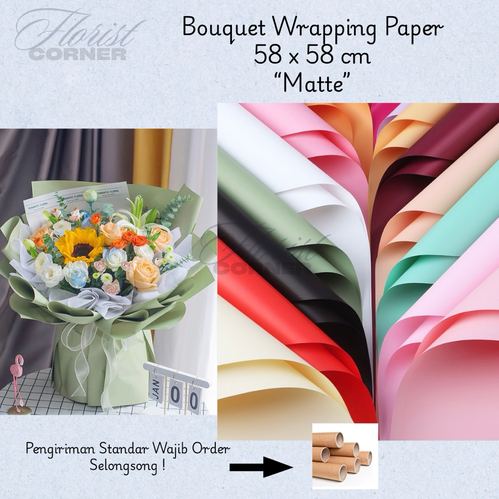 

[ Per Pack ] Kertas Buket Solid Color / Cellophane Flower Wrapping