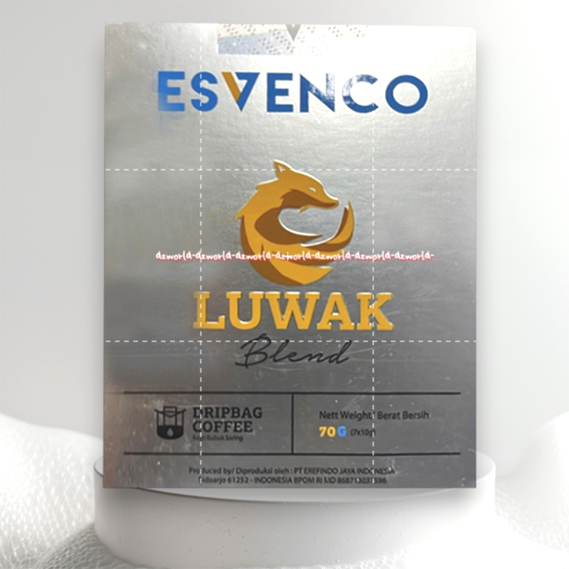 

Esvenco Luwak Blend 70gr Dripbag Coffee Kopi Dengan Saringan Kopi Luwak Bubuk Es Venco Esfenko Coffee Drip Bag